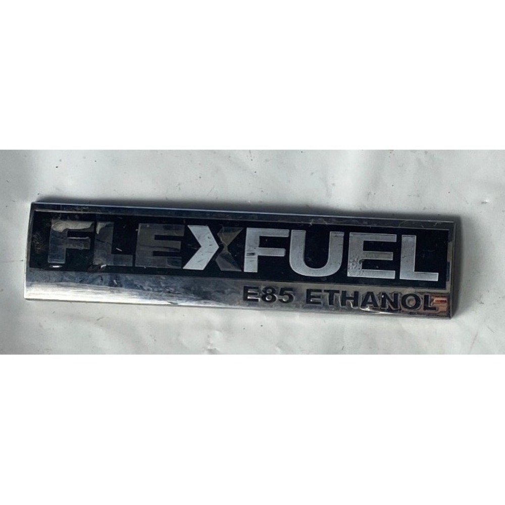 Flex Fuel E85 Ethanol Emblem Badge Decal Silver Tone Car‎ Truck Accessory